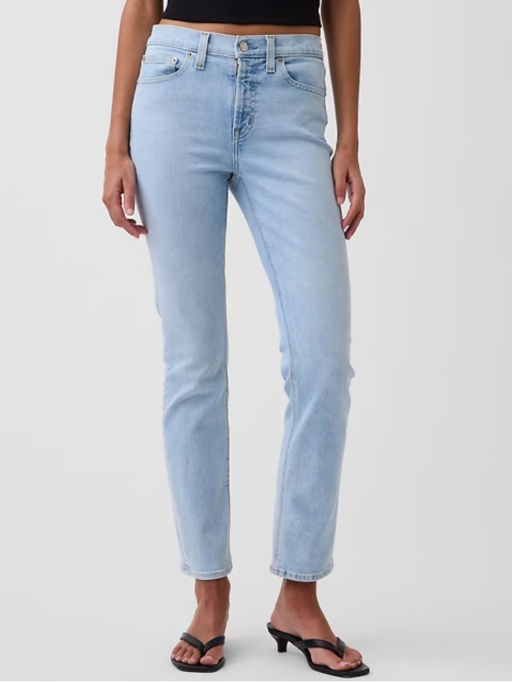GAP Vintage Slim Jeans 33x16R Light Wash Distressed Mid Rise Straight Leg Denim